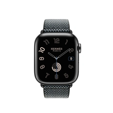 Apple Watch Hermes 38 40 41mm Denim Noir Toile H Single Tour MTJH3 NewTime