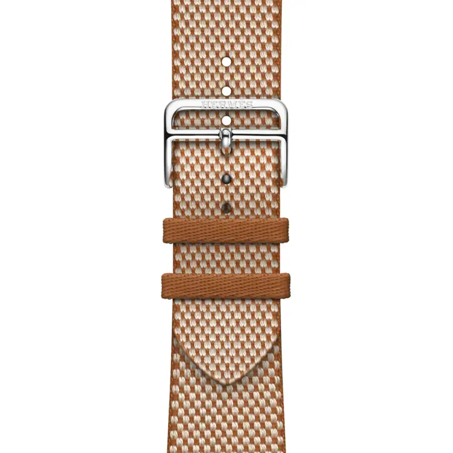 Ремінець Apple Watch Hermès 42/44/45/49mm Gold/Ecru Toile H Single Tour (MTJJ3, MXJD3)
