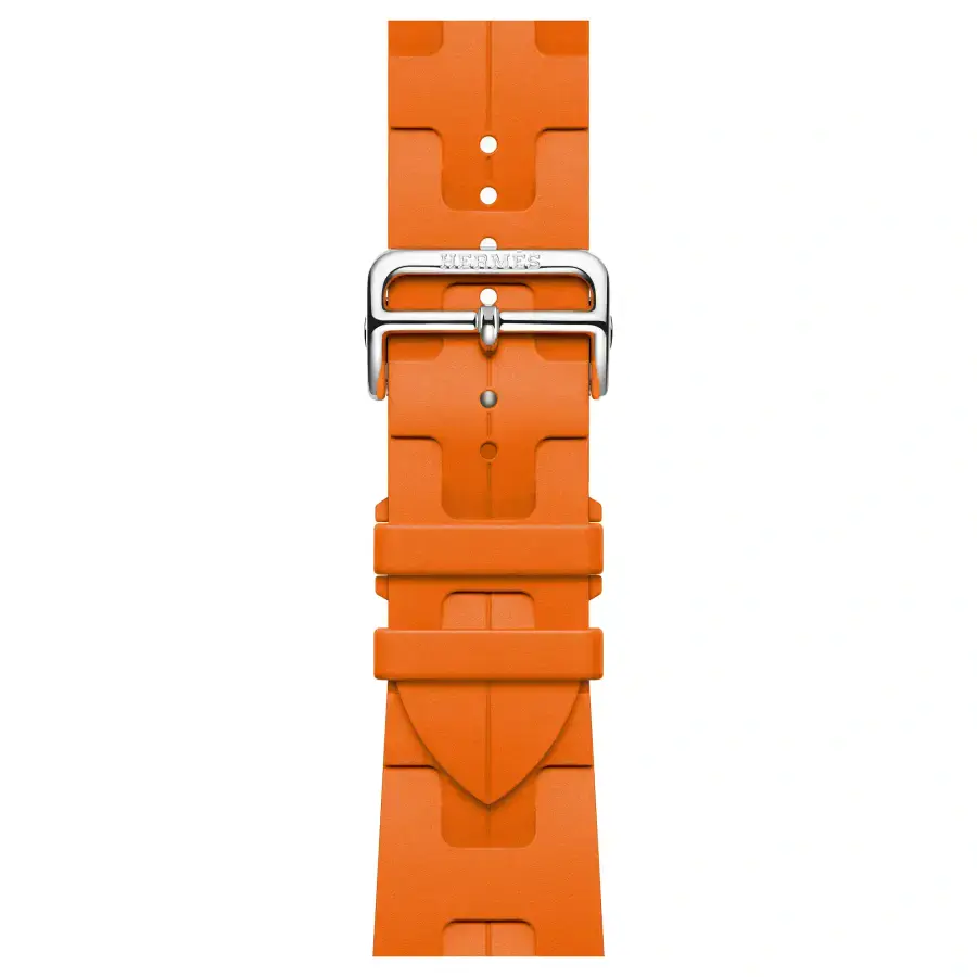 Apple Watch Hermès Series 9 GPS + Cellular 45mm Space Black Stainless Steel Case with Orange Kilim Single Tour (MRQQ3+MTJ03)