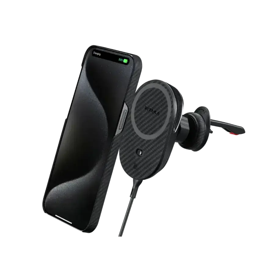 Автомобильное крепление с беспроводной зарядкой Pitaka MagEZ Car Mount Pro 2 (CM2301N)