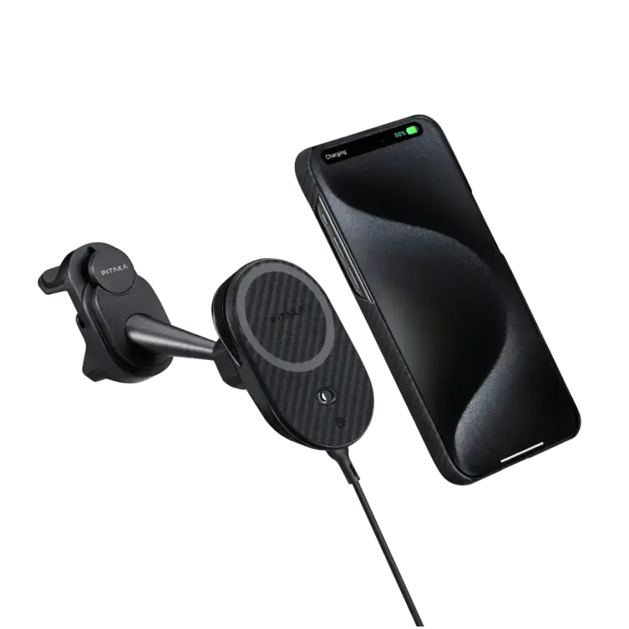 Автомобільне кріплення з бездротовою зарядкою Pitaka MagEZ Car Mount Pro 2 [For Tesla Model 3/Y] (CM2302T)