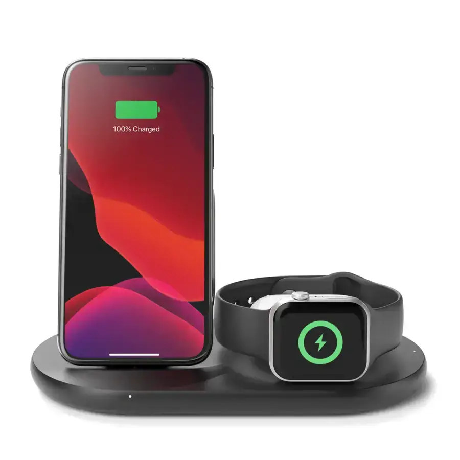 Бездротовий зарядний пристрій Belkin BoostCharge 3-in-1 Wireless Charger for Apple Devices - Black (WIZ001vfBK)