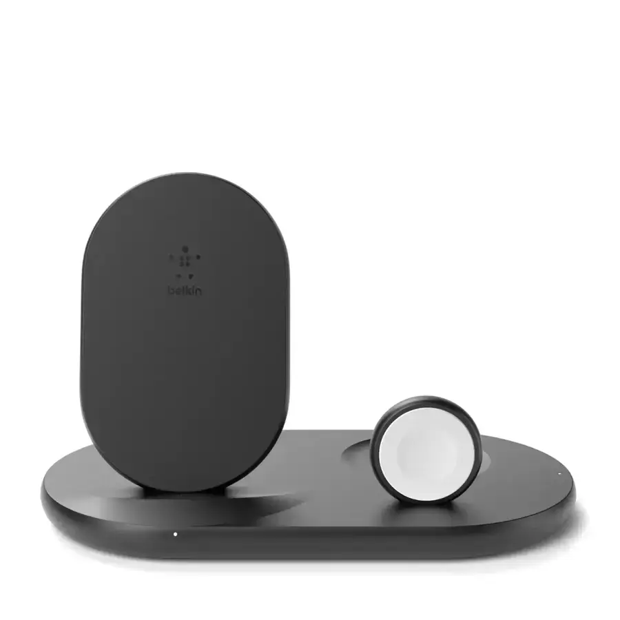 Бездротовий зарядний пристрій Belkin BoostCharge 3-in-1 Wireless Charger for Apple Devices - Black (WIZ001vfBK)