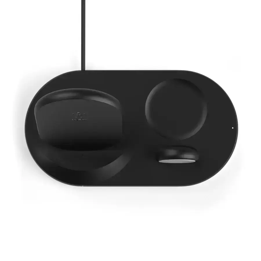 Бездротовий зарядний пристрій Belkin BoostCharge 3-in-1 Wireless Charger for Apple Devices - Black (WIZ001vfBK)