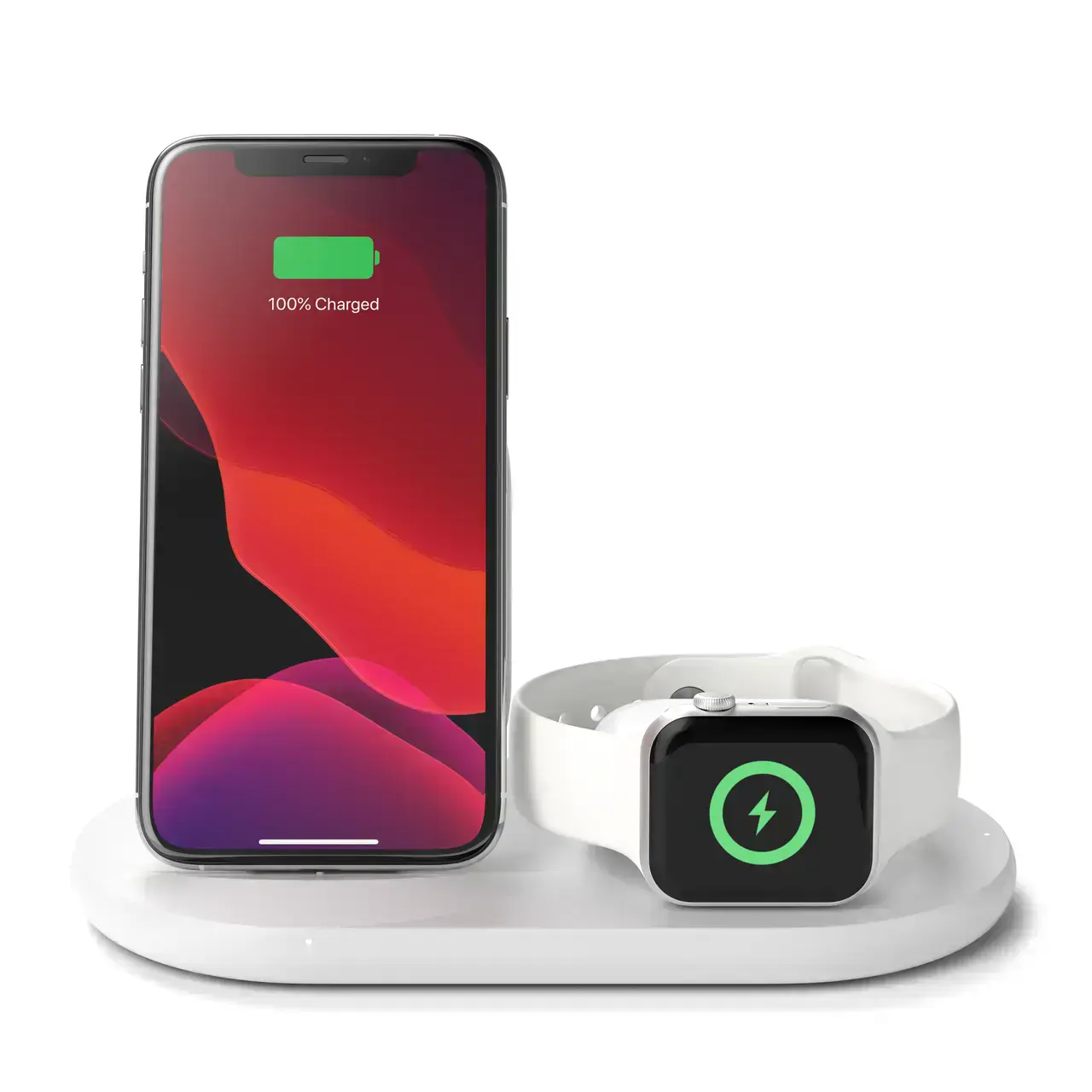 Беспроводное зарядное устройство Belkin BoostCharge 3-in-1 Wireless Charger for Apple Devices - White (WIZ001vfWH)
