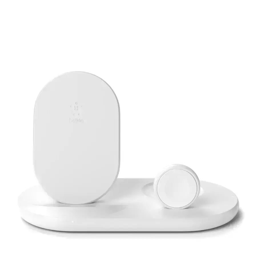 Бездротовий зарядний пристрій Belkin BoostCharge 3-in-1 Wireless Charger for Apple Devices - White (WIZ001vfWH)