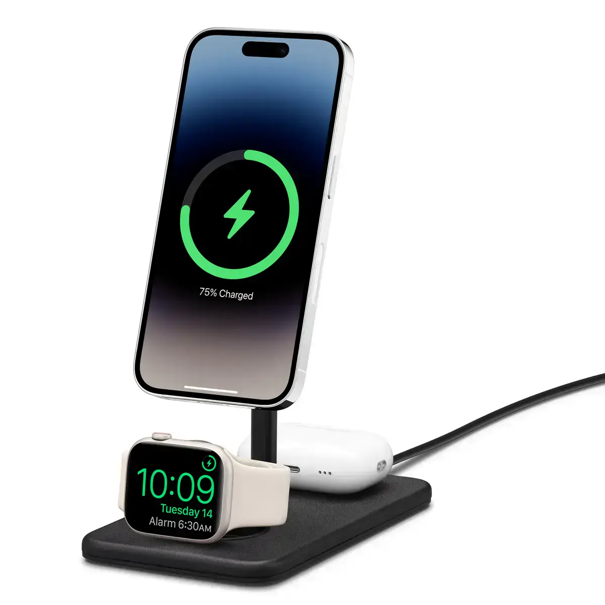 Беспроводное зарядное устройство Twelve South HiRise 3 Deluxe 3-in-1 Wireless Charging Stand - Black (TS-2303, HR1Z2)