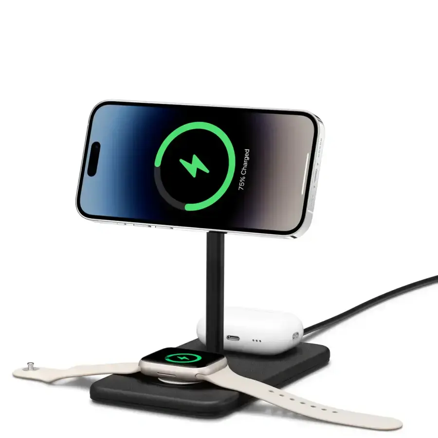 Бездротовий зарядний пристрій Twelve South HiRise 3 Deluxe 3-in-1 Wireless Charging Stand - Black (TS-2303, HR1Z2)