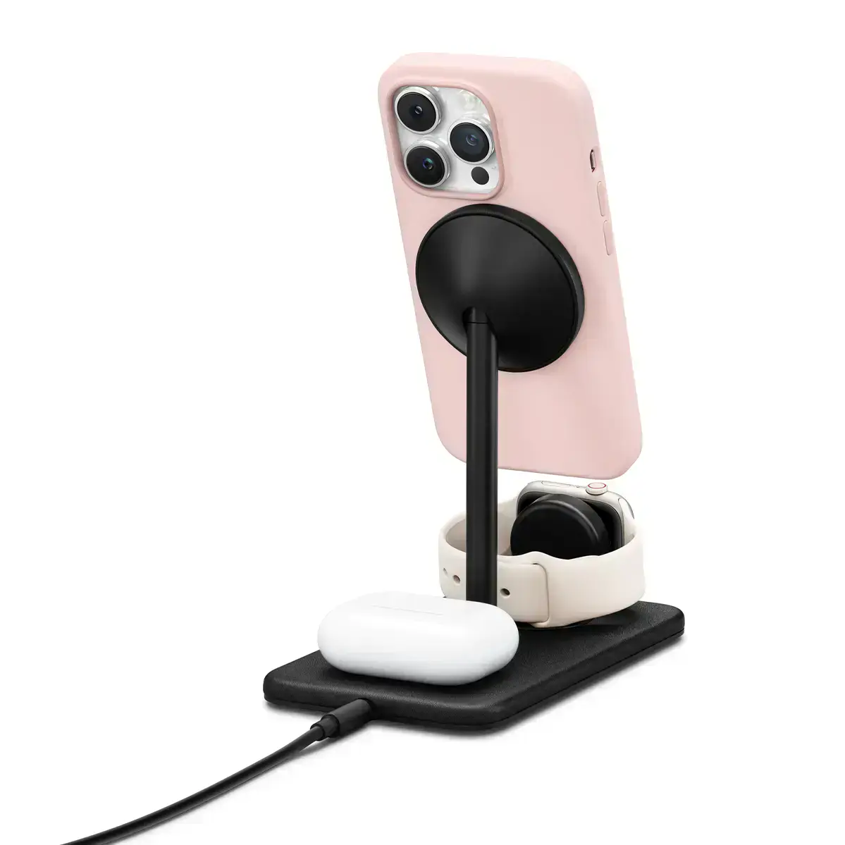 Беспроводное зарядное устройство Twelve South HiRise 3 Deluxe 3-in-1 Wireless Charging Stand - Black (TS-2303, HR1Z2)
