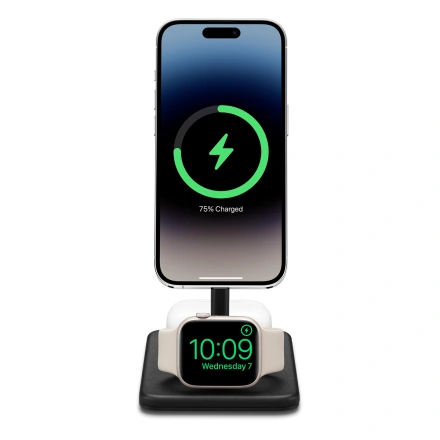 Беспроводное зарядное устройство Twelve South HiRise 3 Deluxe 3-in-1 Wireless Charging Stand - Black (TS-2303, HR1Z2)