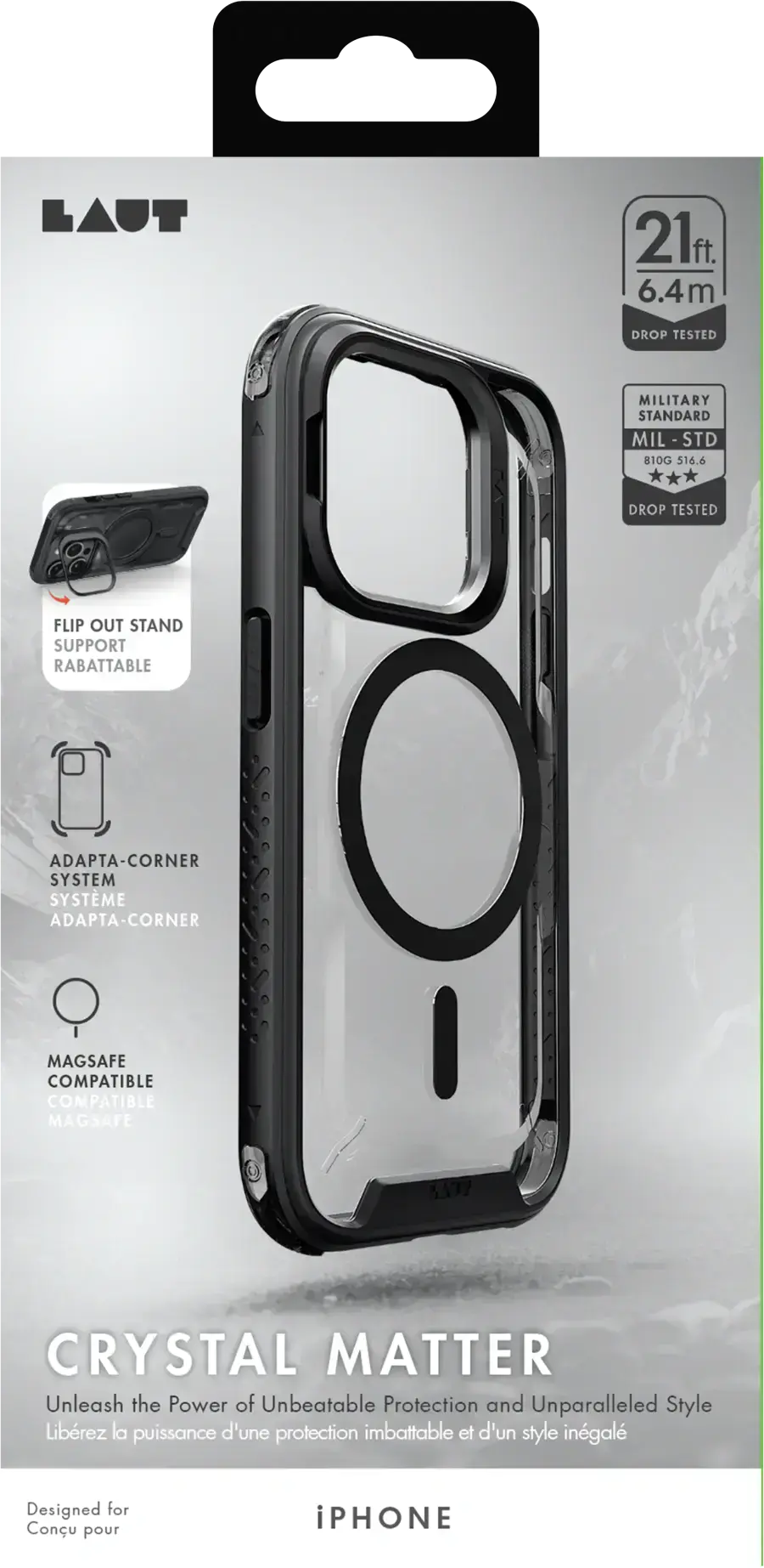 Чехол LAUT Crystal Matter Case with MagSafe for iPhone 15 Pro - Black (L_IP23B_CM4_BK)