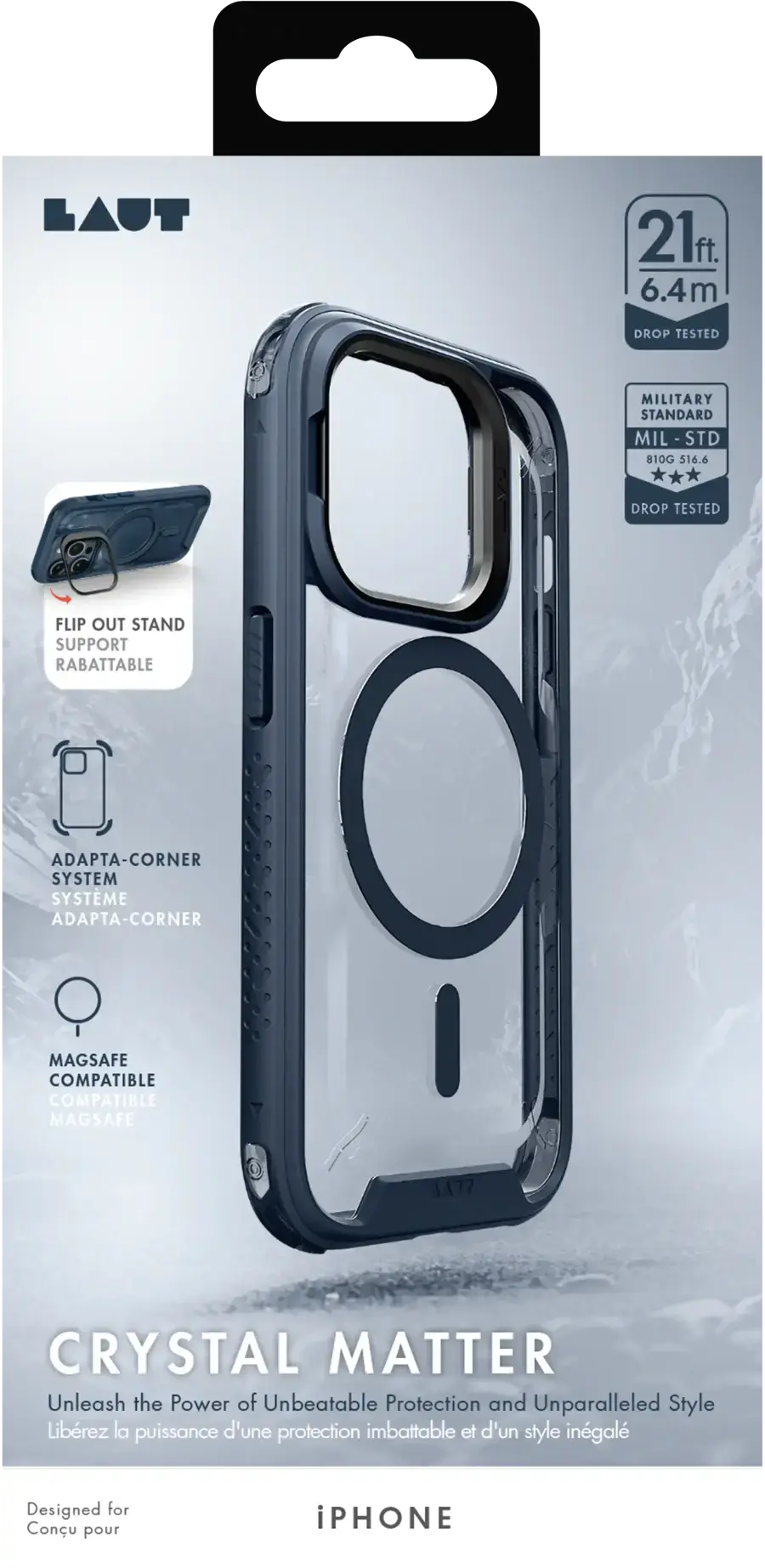 Чохол LAUT Crystal Matter Case with MagSafe for iPhone 15 Pro - Blue (L_IP23B_CM4_BL)