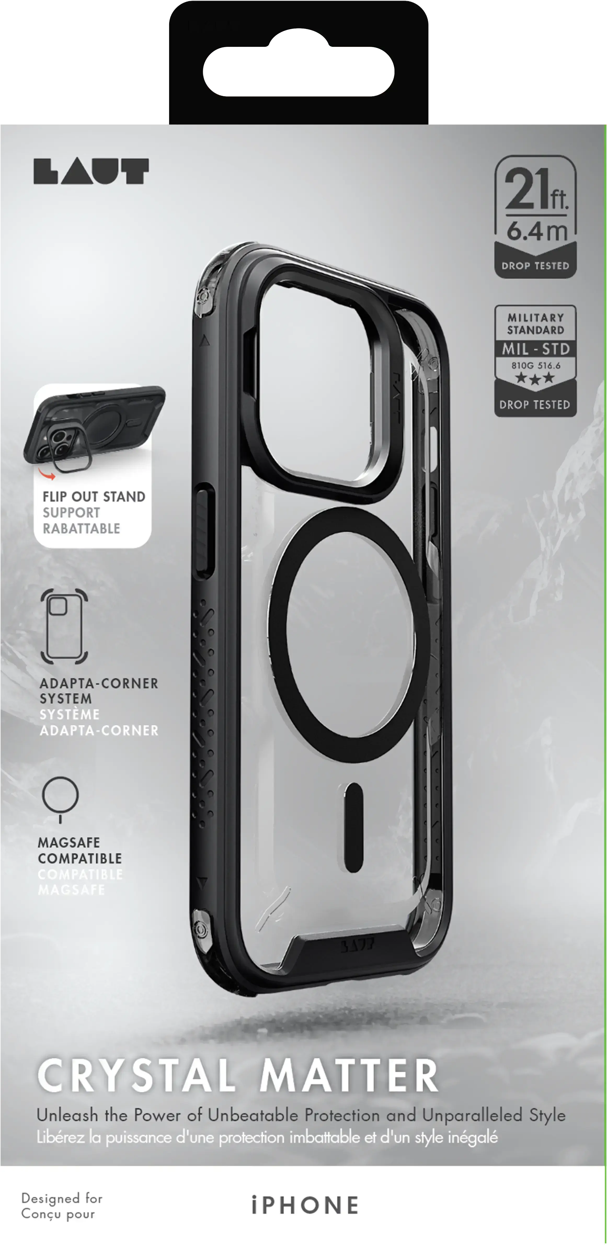 Чехол LAUT Crystal Matter Case with MagSafe for iPhone 15 Pro Max - Black (L_IP23D_CM4_BK)