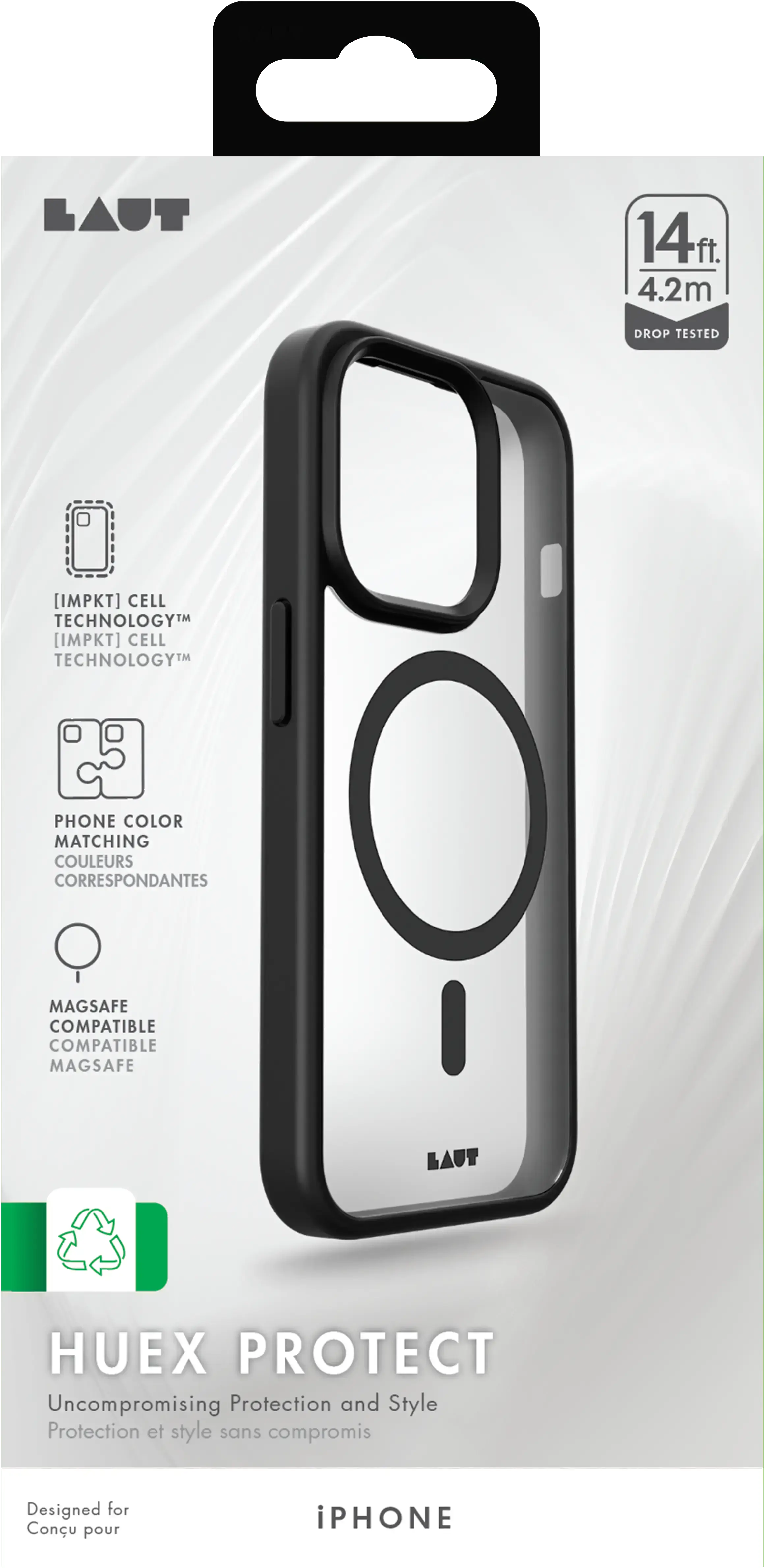 Чехол LAUT HUEX PROTECT case with MagSafe for iPhone 15 Plus - Black (L_IP23C_HPT_BK)