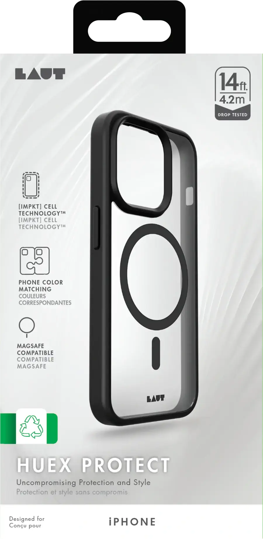 Чехол LAUT HUEX PROTECT case with MagSafe for iPhone 15 Plus - Black (L_IP23C_HPT_BK)