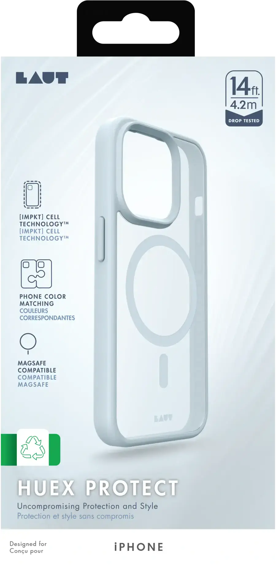 Чехол LAUT HUEX PROTECT case with MagSafe for iPhone 15 Plus - Light Blue (L_IP23C_HPT_LB)