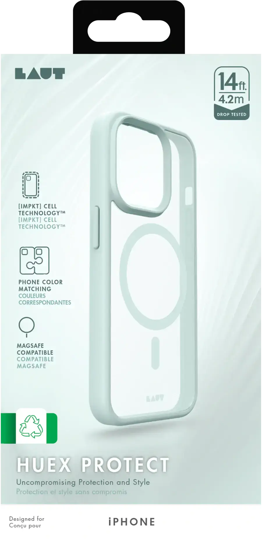 Чохол LAUT HUEX PROTECT case with MagSafe for iPhone 15 Plus - Mint (L_IP23C_HPT_MT)