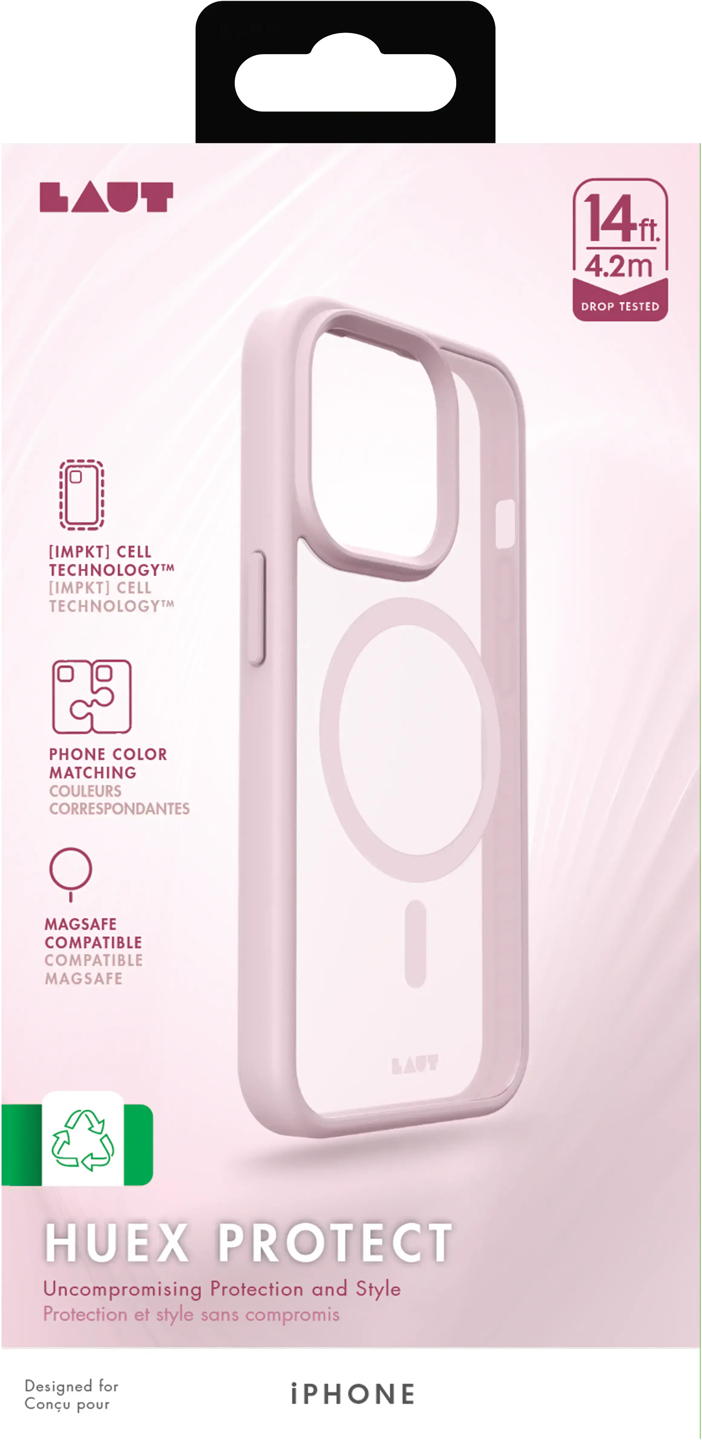 Чехол LAUT HUEX PROTECT case with MagSafe for iPhone 15 Plus - Pink (L_IP23C_HPT_P)
