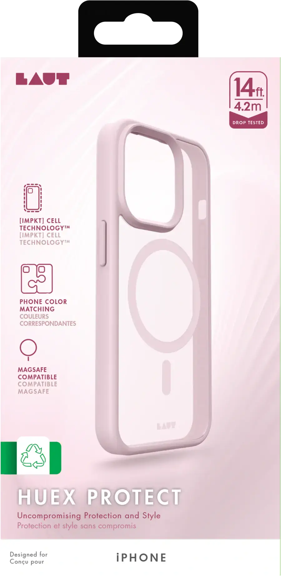 Чехол LAUT HUEX PROTECT case with MagSafe for iPhone 15 Plus - Pink (L_IP23C_HPT_P)