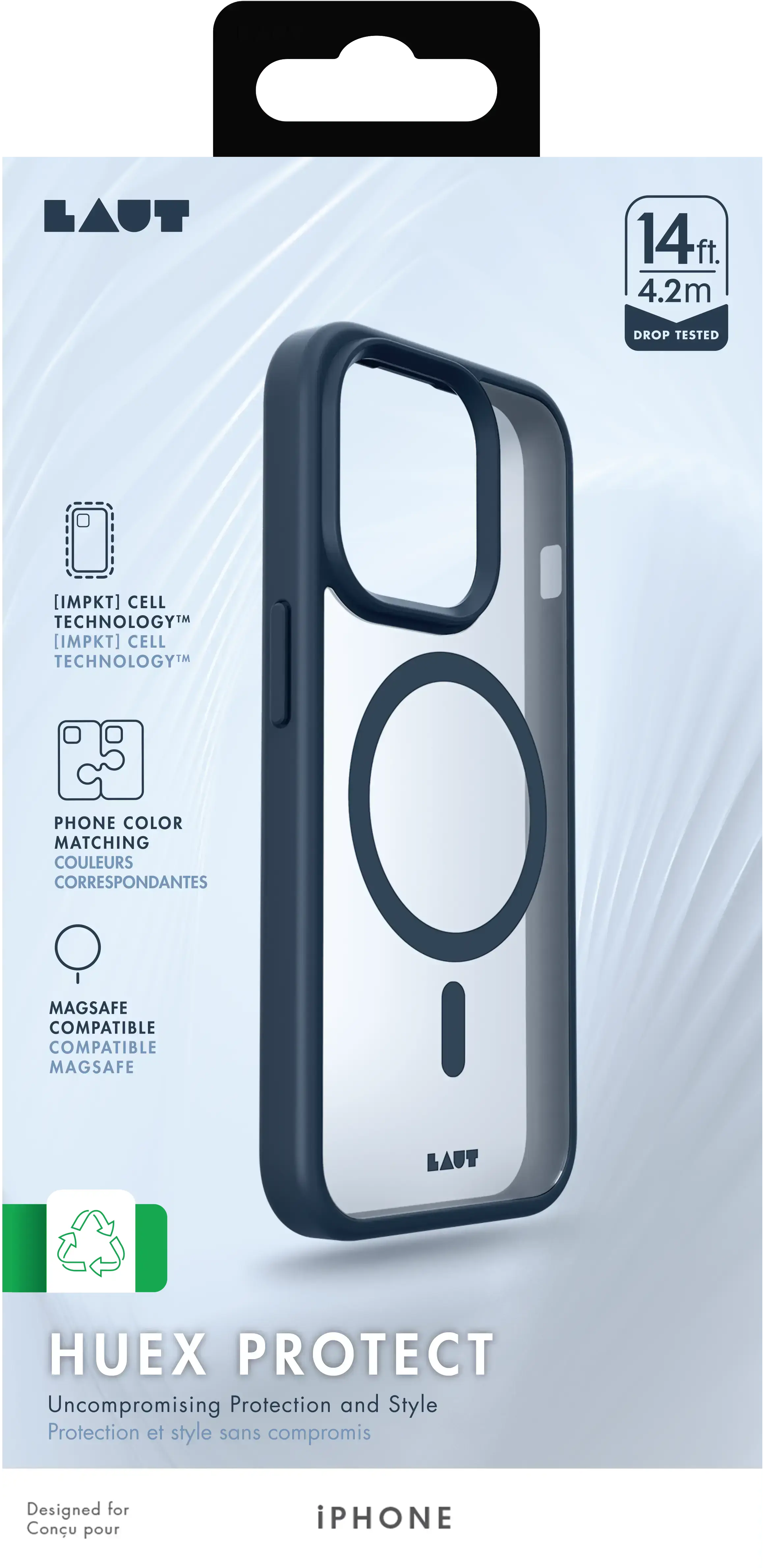 Чохол LAUT HUEX PROTECT case with MagSafe for iPhone 15 Pro Max - Dark Blue (L_IP23D_HPT_DB)