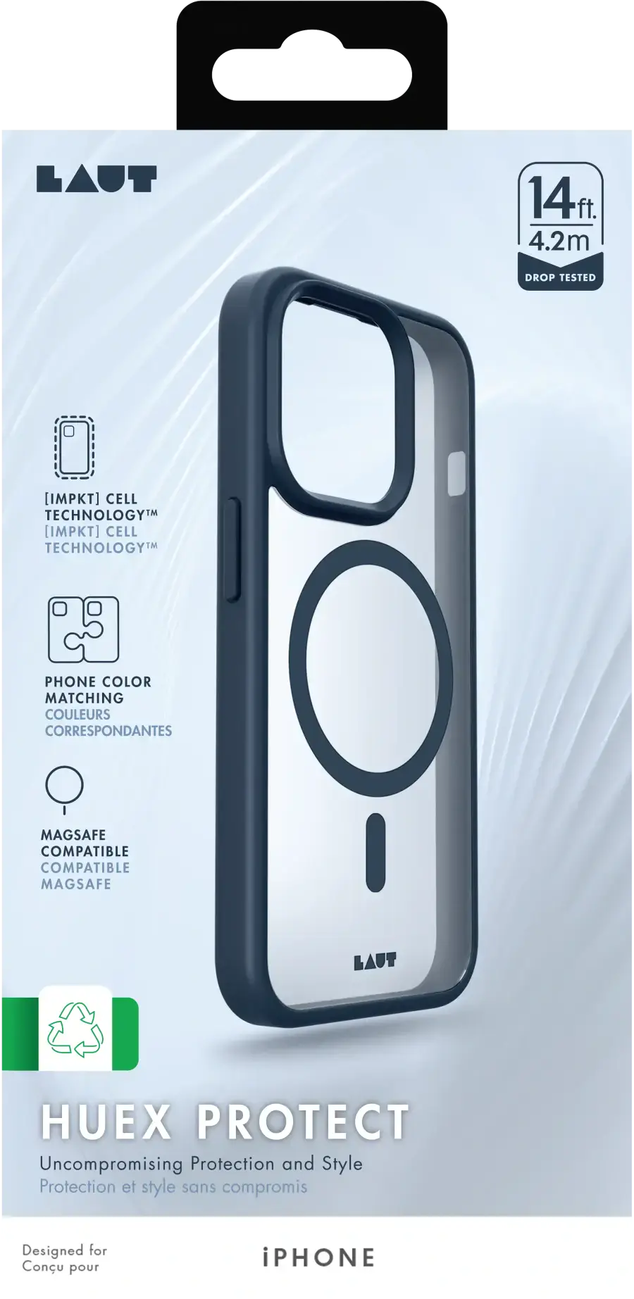 Чохол LAUT HUEX PROTECT case with MagSafe for iPhone 15 Pro Max - Dark Blue (L_IP23D_HPT_DB)