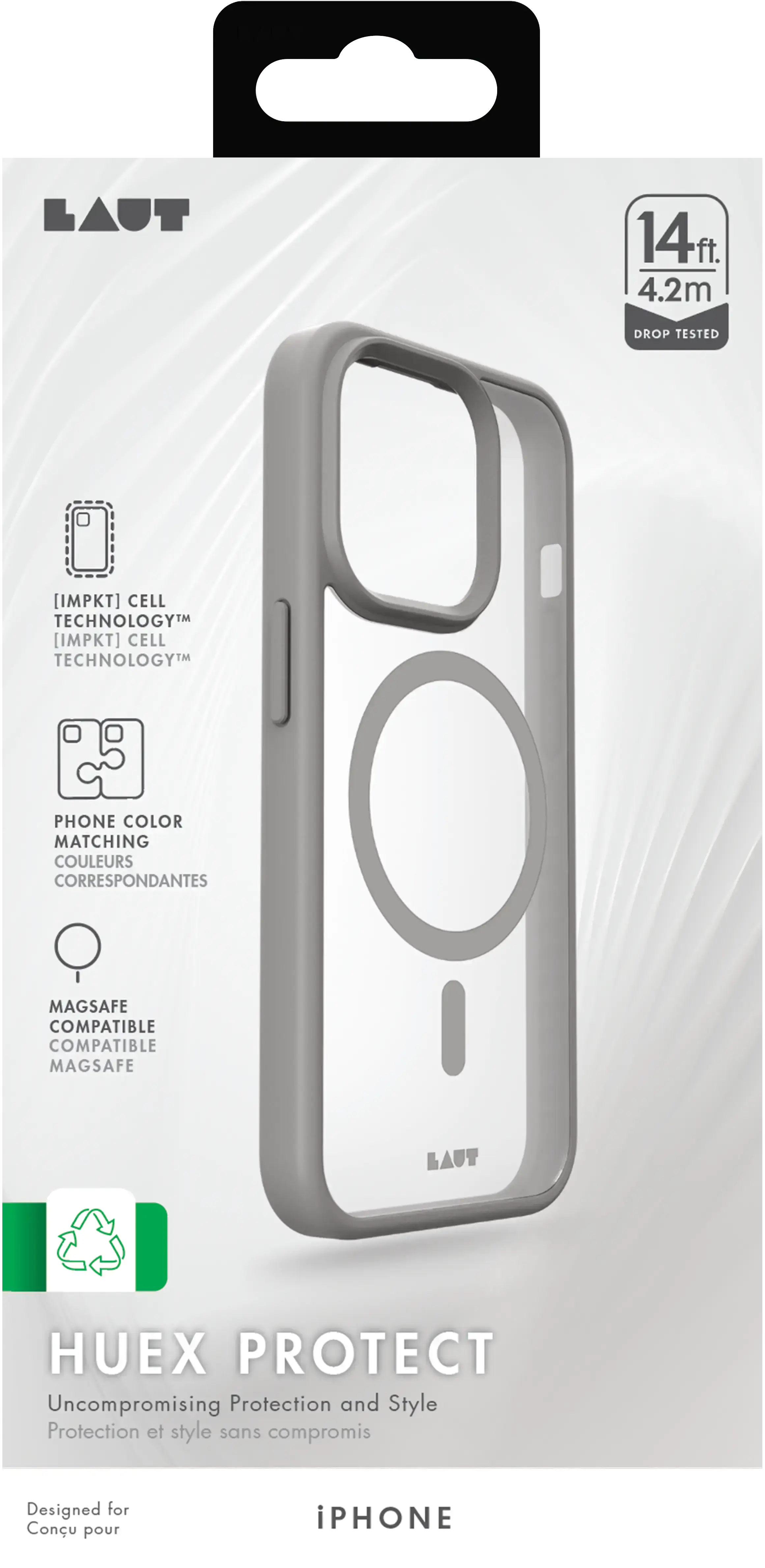 Чохол LAUT HUEX PROTECT case with MagSafe for iPhone 15 Pro Max - Grey (L_IP23D_HPT_GY)