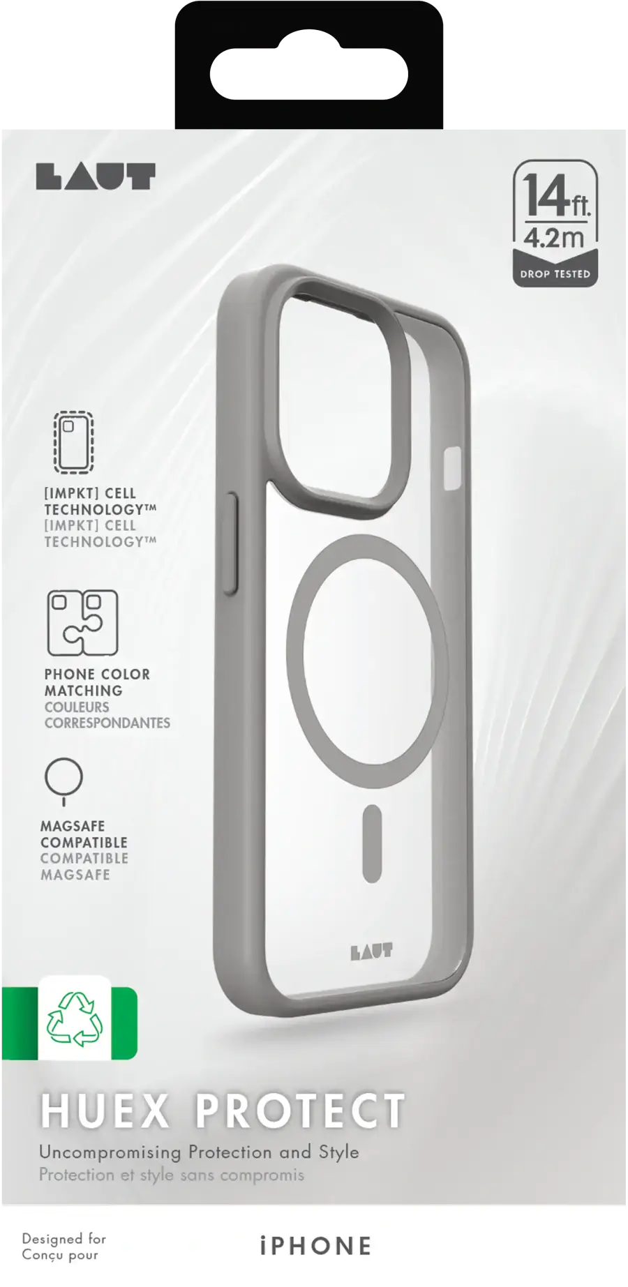 Чохол LAUT HUEX PROTECT case with MagSafe for iPhone 15 Pro Max - Grey (L_IP23D_HPT_GY)