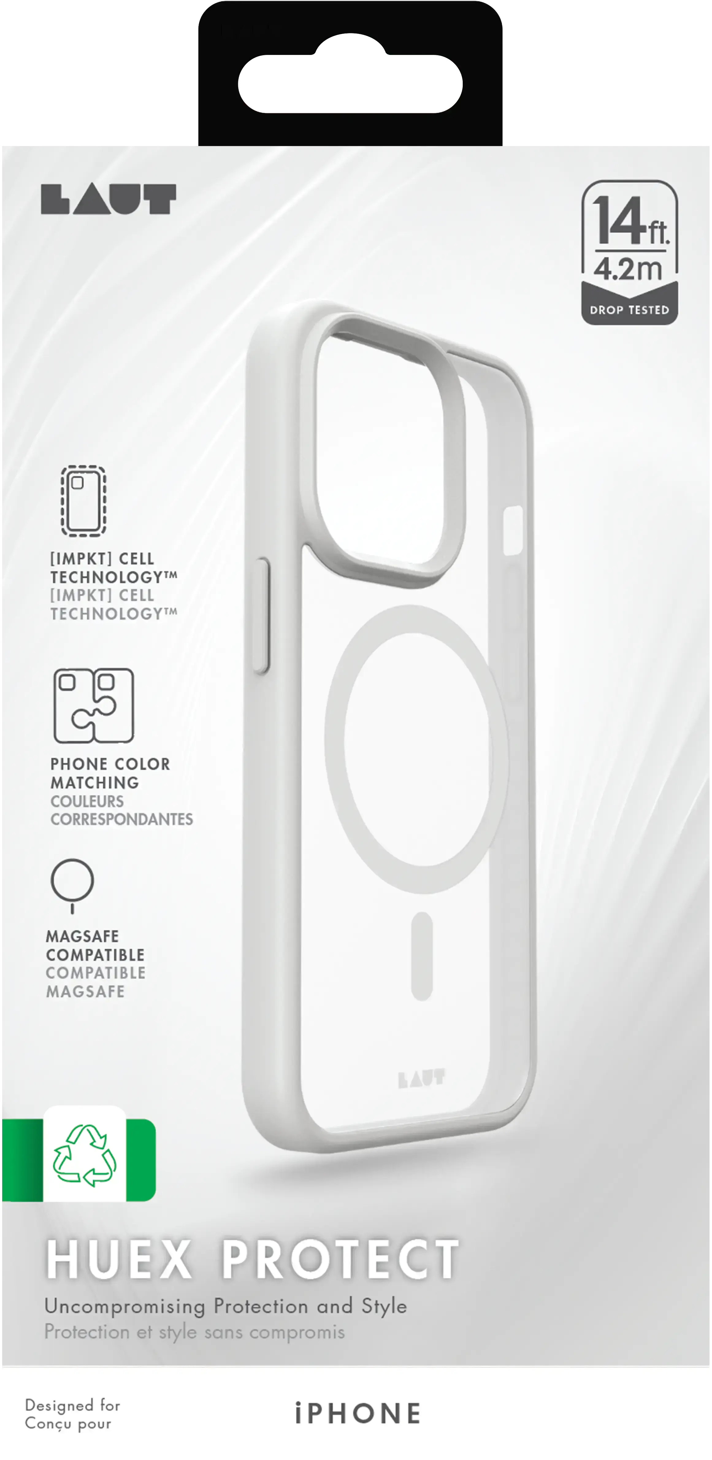 Чехол LAUT HUEX PROTECT case with MagSafe for iPhone 15 Pro Max - White (L_IP23D_HPT_W)