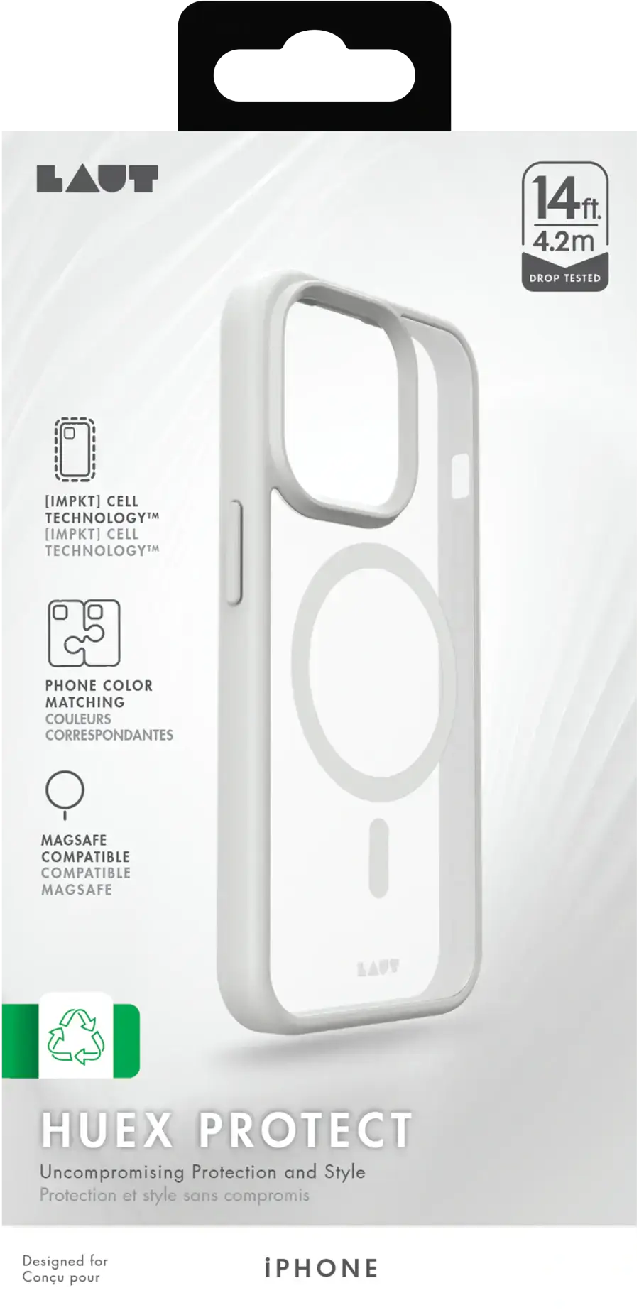 Чохол LAUT HUEX PROTECT case with MagSafe for iPhone 15 Pro - White (L_IP23B_HPT_W)