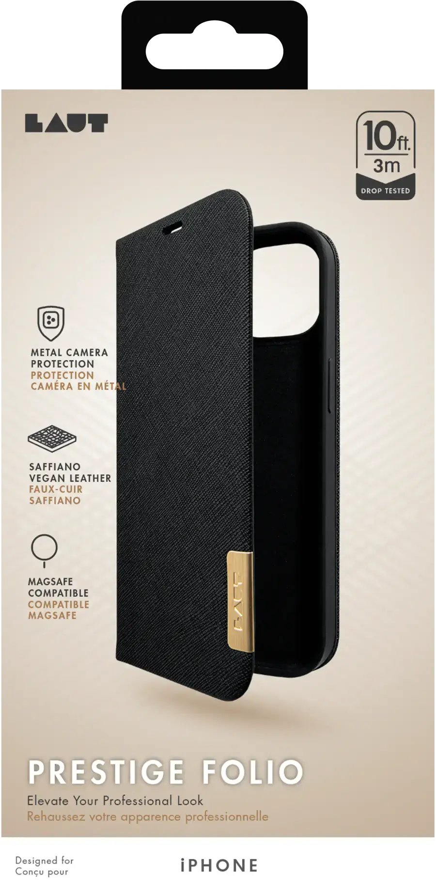 Чехол LAUT PRESTIGE FOLIO case for iPhone 15 (L_IP23A_PF_BK)
