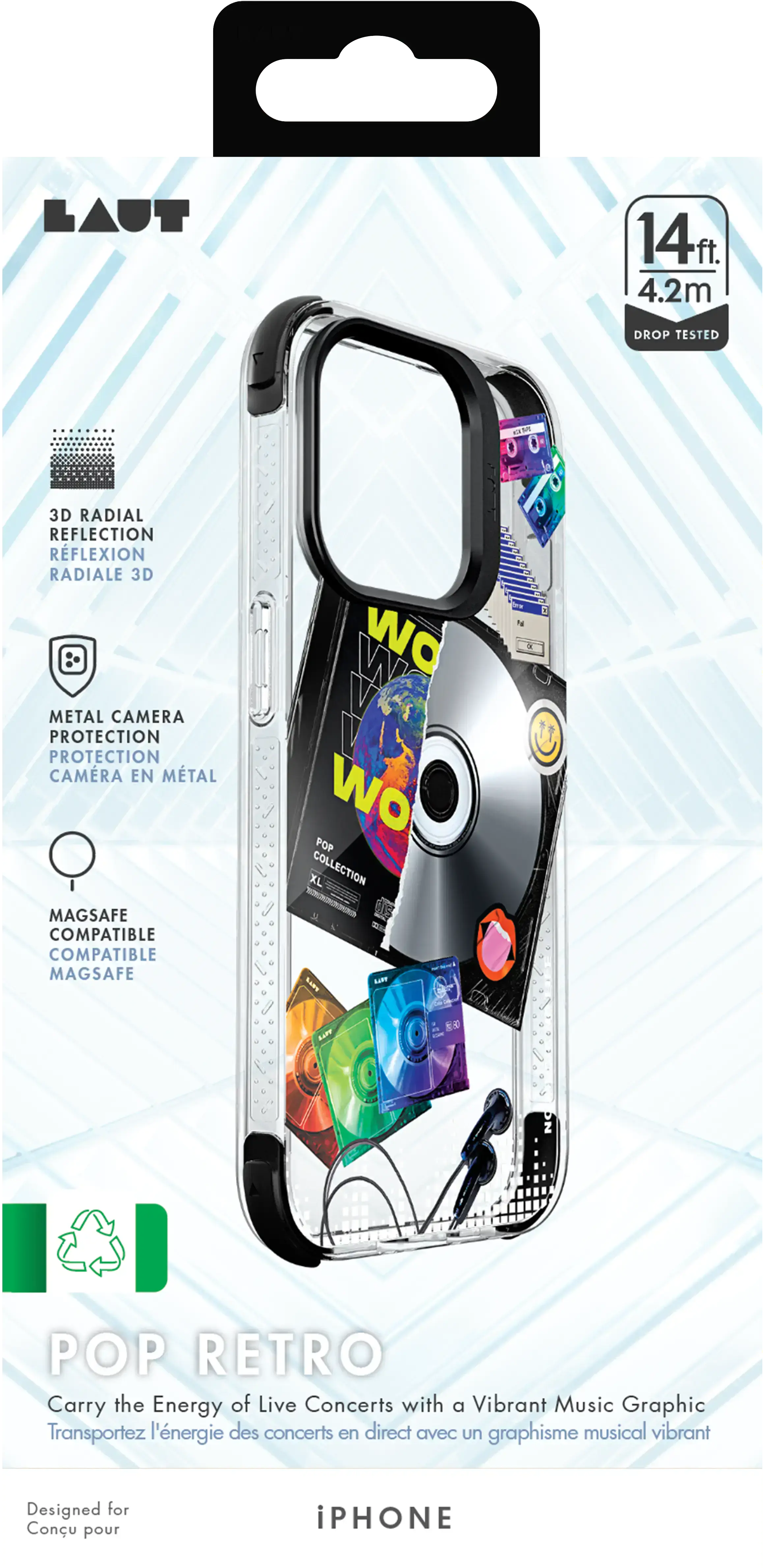 Чехол LAUT POP RETRO MUSIC case with MagSafe for iPhone 15 Plus (L_IP23C_POP_RM)