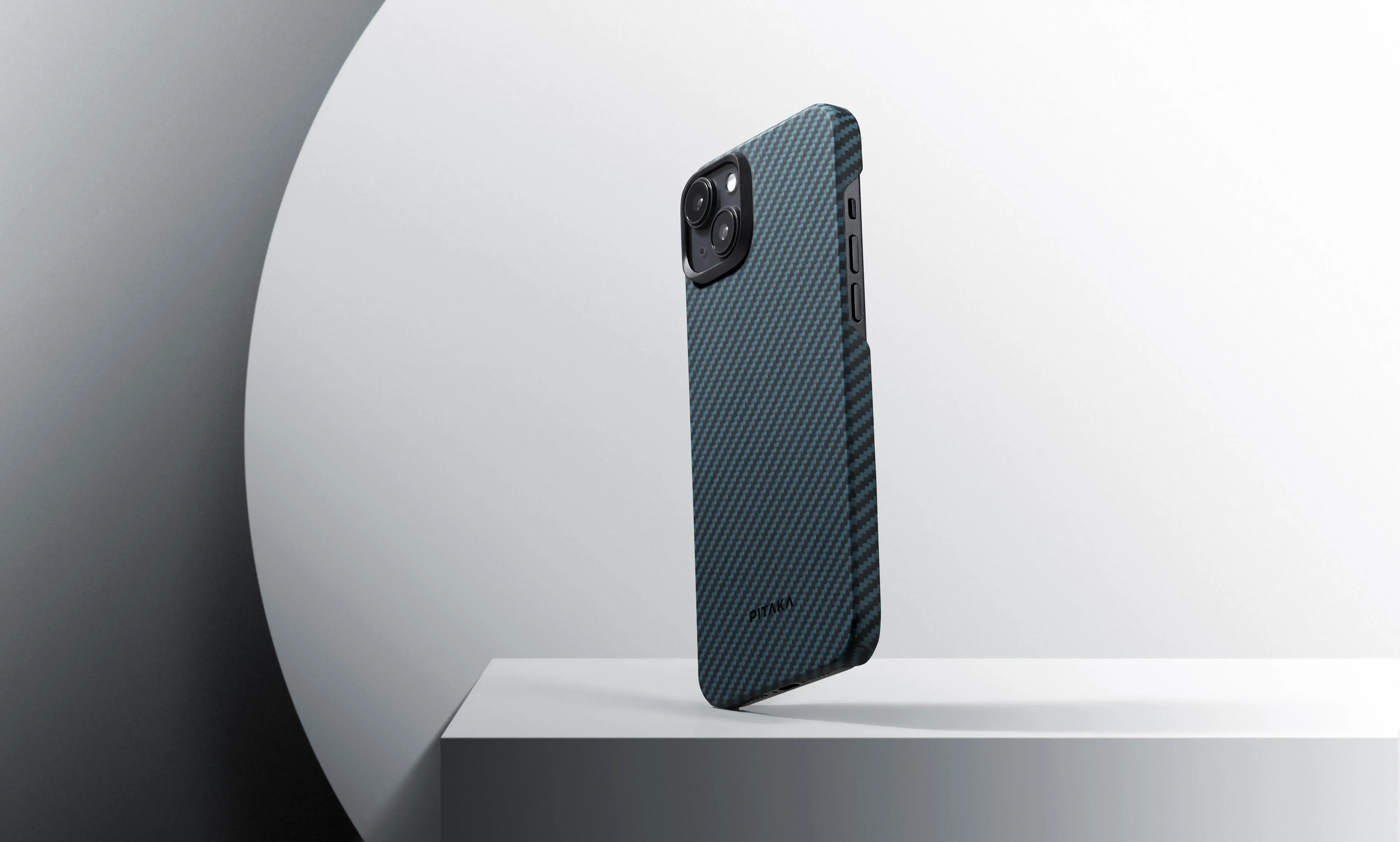 Чехол Pitaka MagEZ Case 4 Twill 1500D for iPhone 15 Plus - Black/Blue (KI1508M)