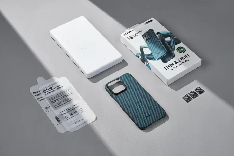 Чехол Pitaka MagEZ Case 4 Twill 1500D for iPhone 15 Plus - Black/Blue (KI1508M)