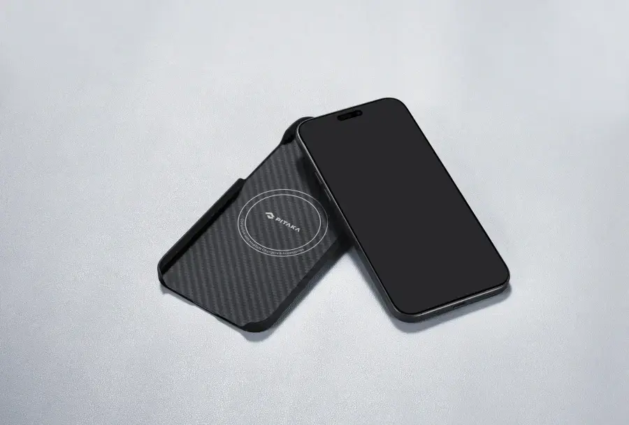 Чохол Pitaka MagEZ Case 4 Twill 1500D for iPhone 15 Plus - Black/Grey (KI1501M)