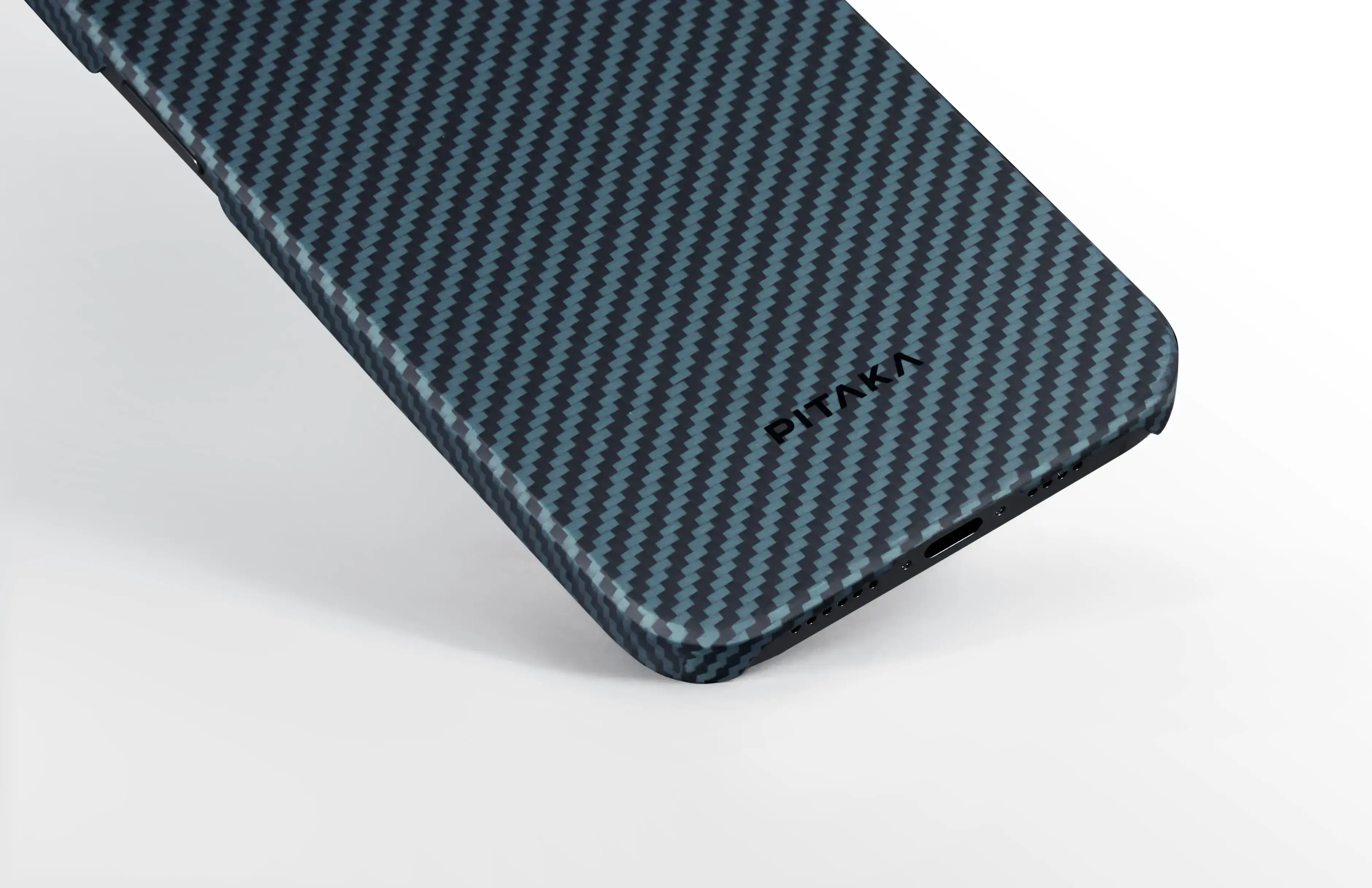 Чехол Pitaka MagEZ Case 4 Twill 1500D for iPhone 15 Pro - Black/Blue (KI1508P)