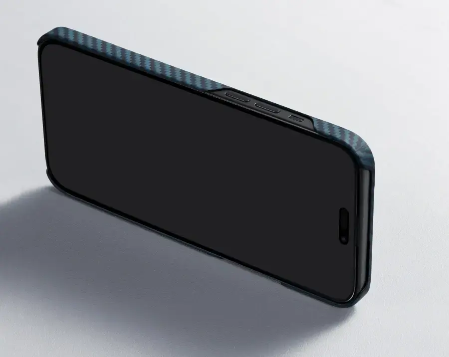 Чохол Pitaka MagEZ Case 4 Twill 1500D for iPhone 15 Pro - Black/Blue (KI1508P)