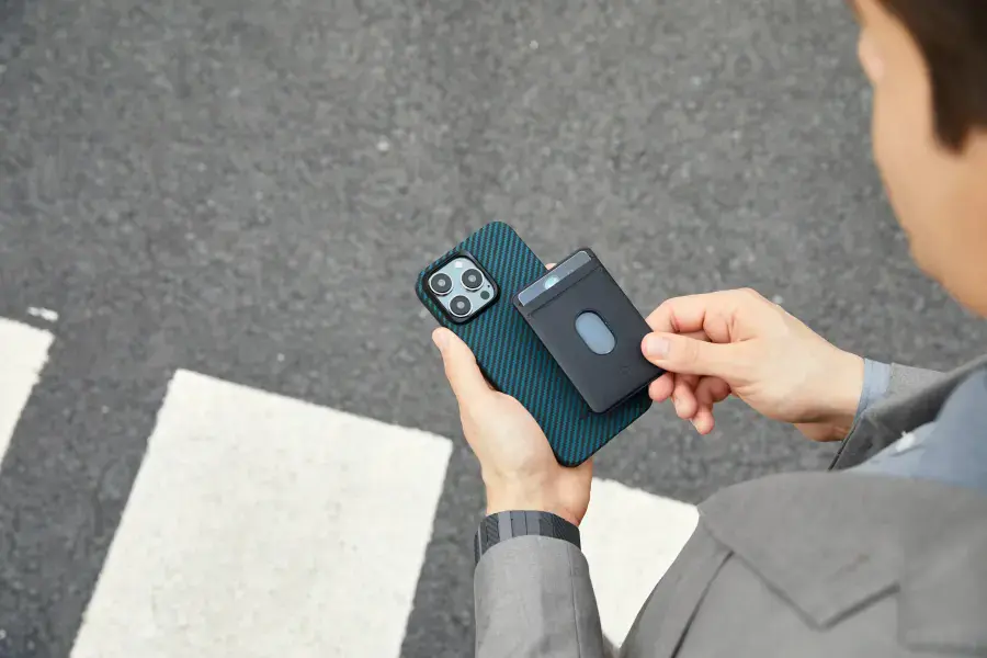 Чохол Pitaka MagEZ Case 4 Twill 1500D for iPhone 15 Pro - Black/Blue (KI1508P)