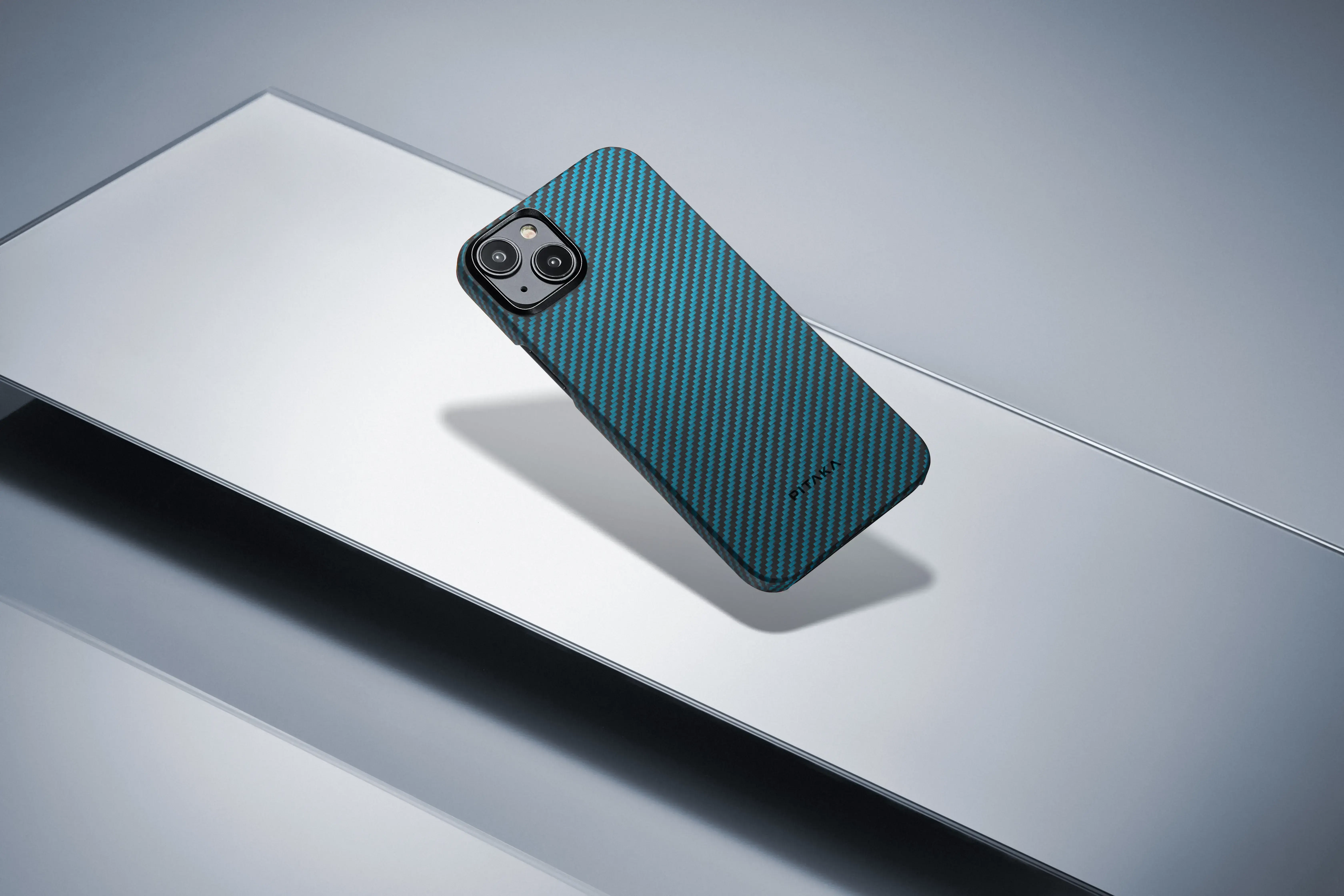 Чехол Pitaka MagEZ Case 4 Twill 1500D for iPhone 15 Pro - Black/Blue (KI1508P)