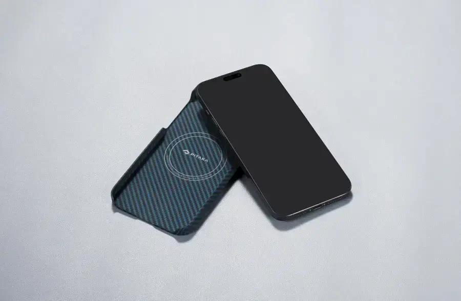 Чохол Pitaka MagEZ Case 4 Twill 1500D for iPhone 15 Pro - Black/Blue (KI1508P)