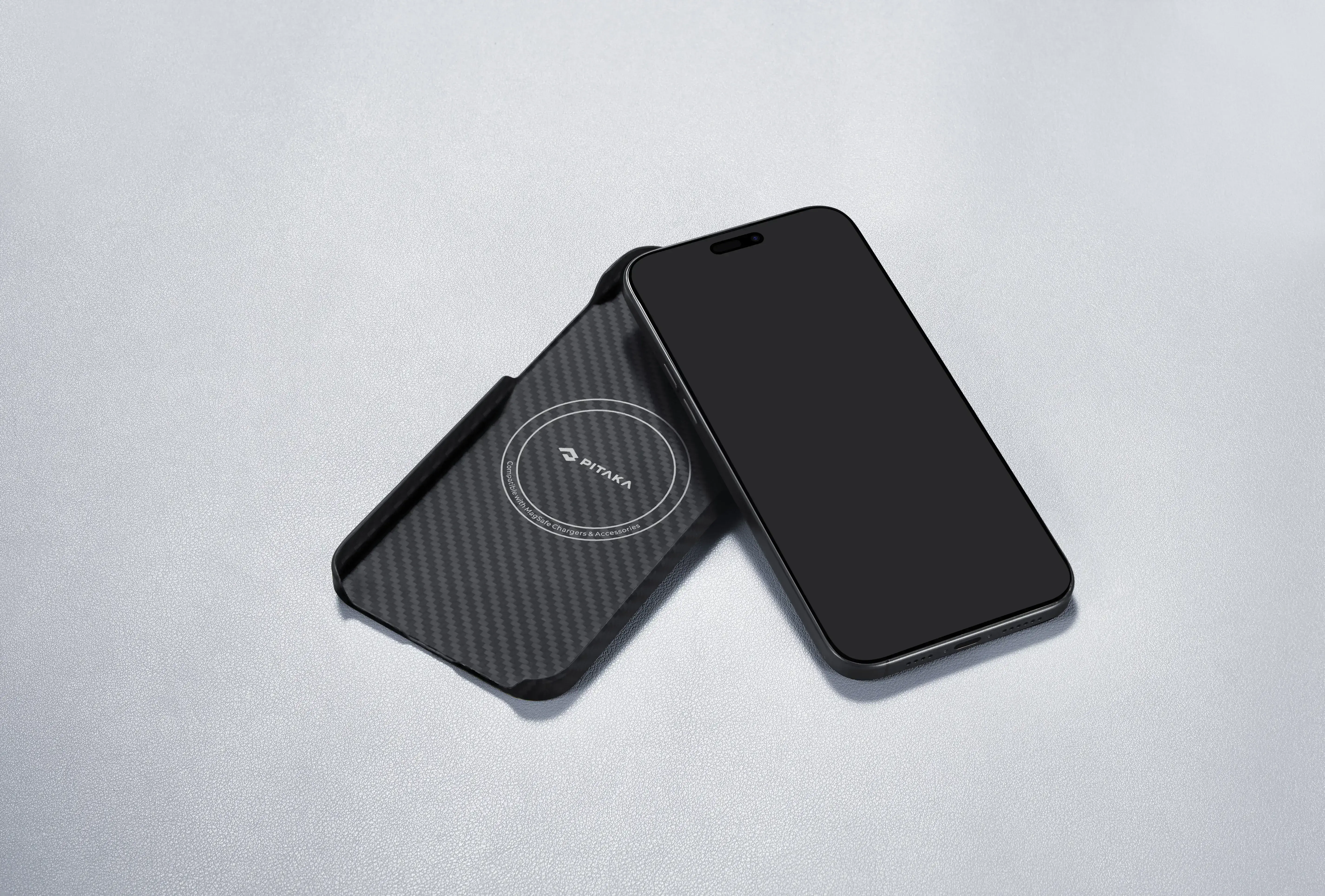 Чехол Pitaka MagEZ Case 4 Twill 1500D for iPhone 15 Pro - Black/Grey (KI1501P)