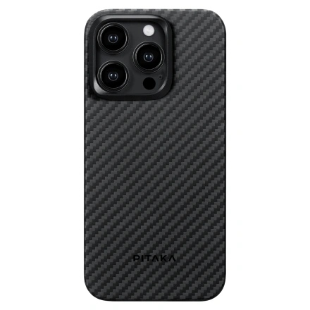 Чехол Pitaka MagEZ Case 4 Twill 1500D for iPhone 15 Pro - Black/Grey (KI1501P)