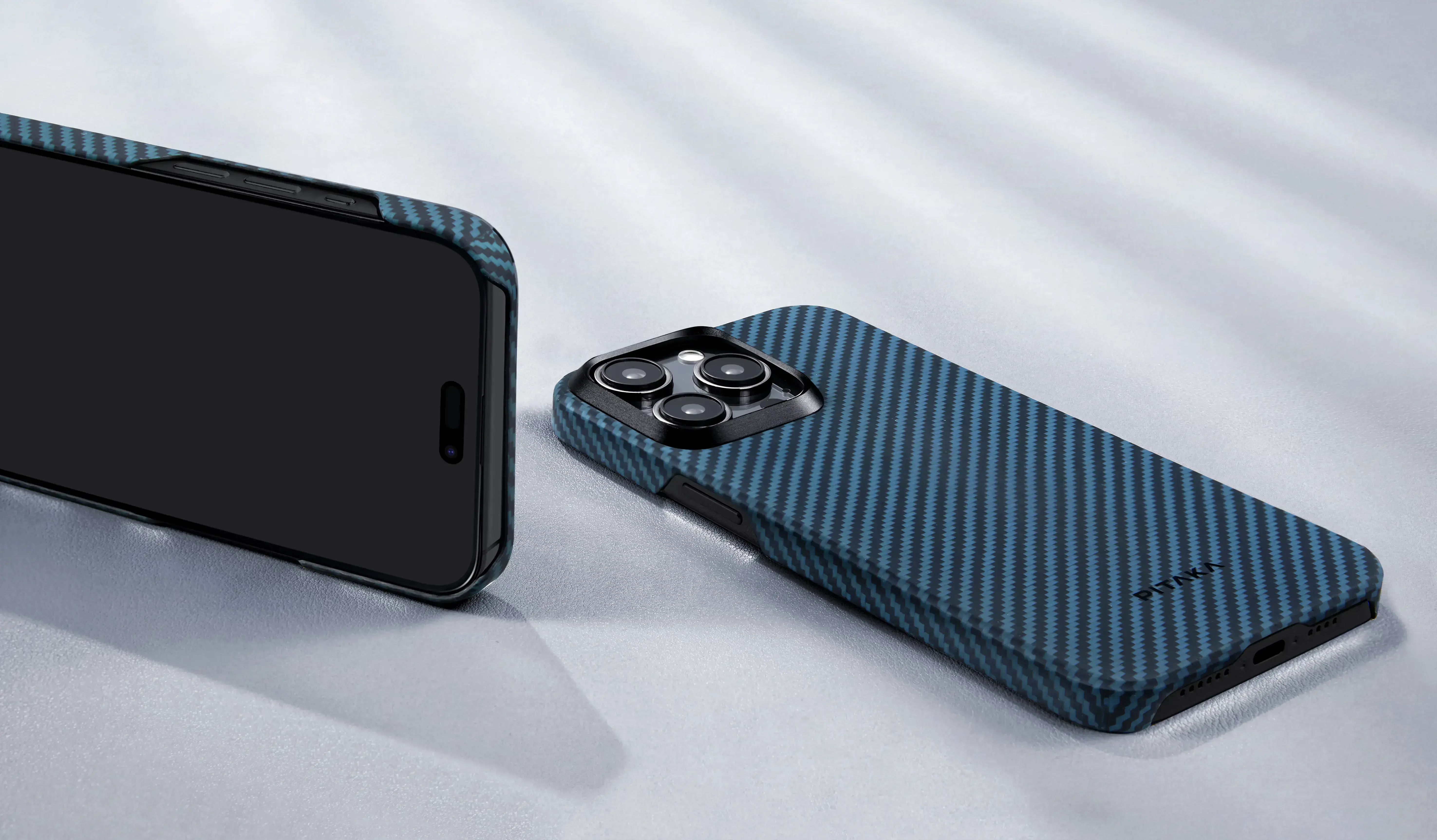 Чохол Pitaka MagEZ Case 4 Twill 1500D for iPhone 15 Pro Max - Black/Blue (KI1508PM)