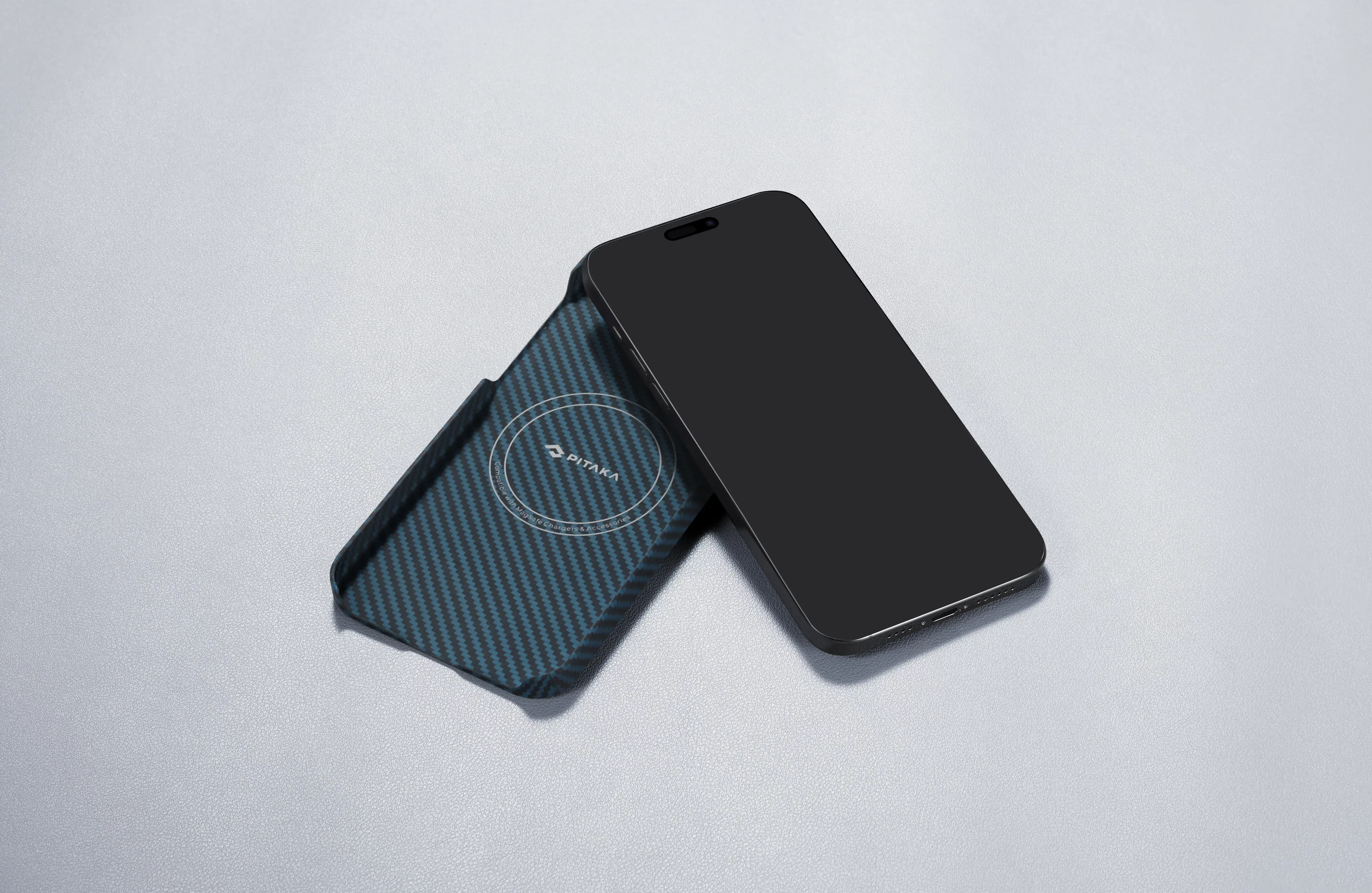 Чохол Pitaka MagEZ Case 4 Twill 1500D for iPhone 15 Pro Max - Black/Blue (KI1508PM)