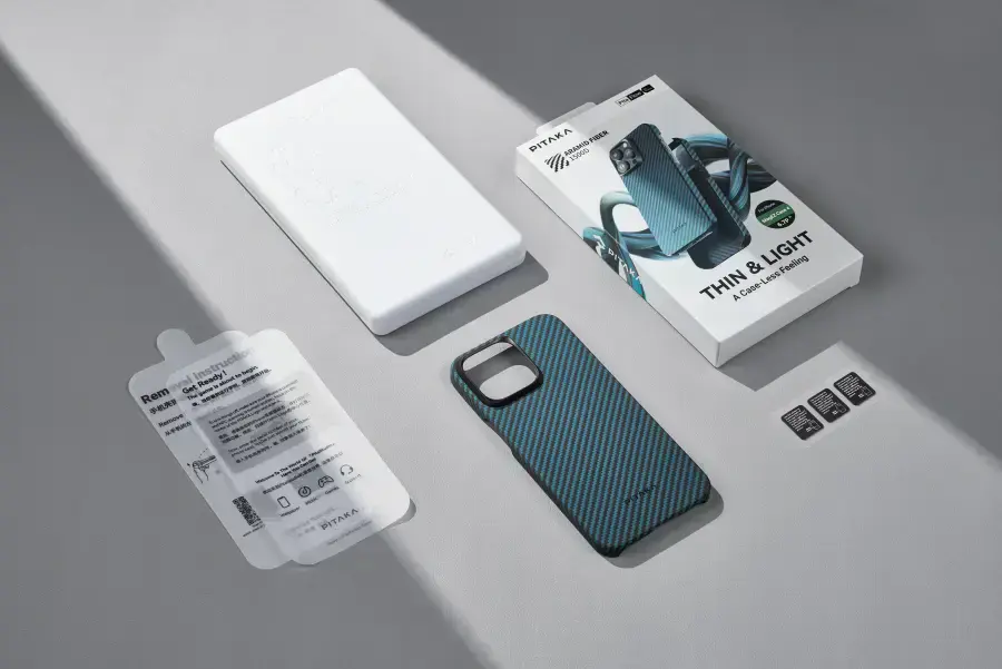 Чехол Pitaka MagEZ Case 4 Twill 1500D for iPhone 15 Pro Max - Black/Blue (KI1508PM)