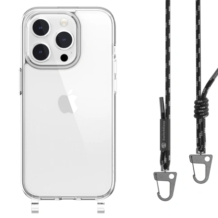 Чохол SwitchEasy Play Lanyard Shockproof Clear case for iPhone 15 Pro - Black