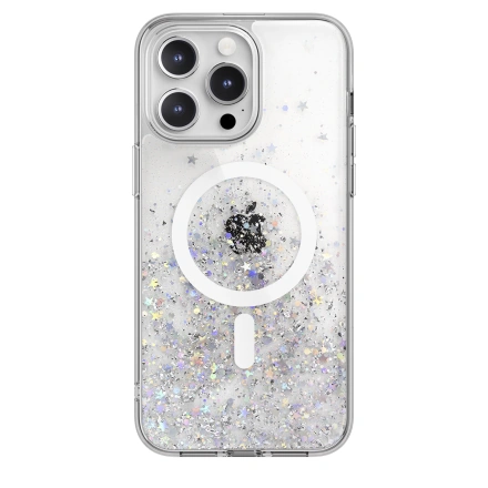 Чохол SwitchEasy Starfield M 3D Glitter Resin case with MagSafe for iPhone 15 Pro Max - Transparent (SPH57P021TR23)