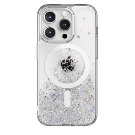 Чохол SwitchEasy Starfield M 3D Glitter Resin case with MagSafe for iPhone 15 Pro - Transparent (SPH56P021TR23)