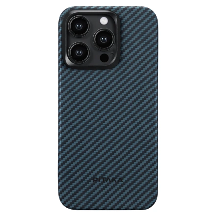 Чохол Pitaka MagEZ Case 4 Twill 1500D for iPhone 15 Pro - Black/Blue (KI1508P)