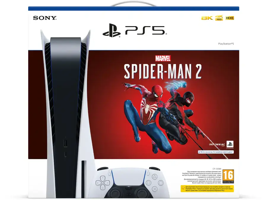 Ігрова консоль Sony PlayStation 5 825GB Marvel’s Spider-Man 2 Bundle (1000039695)
