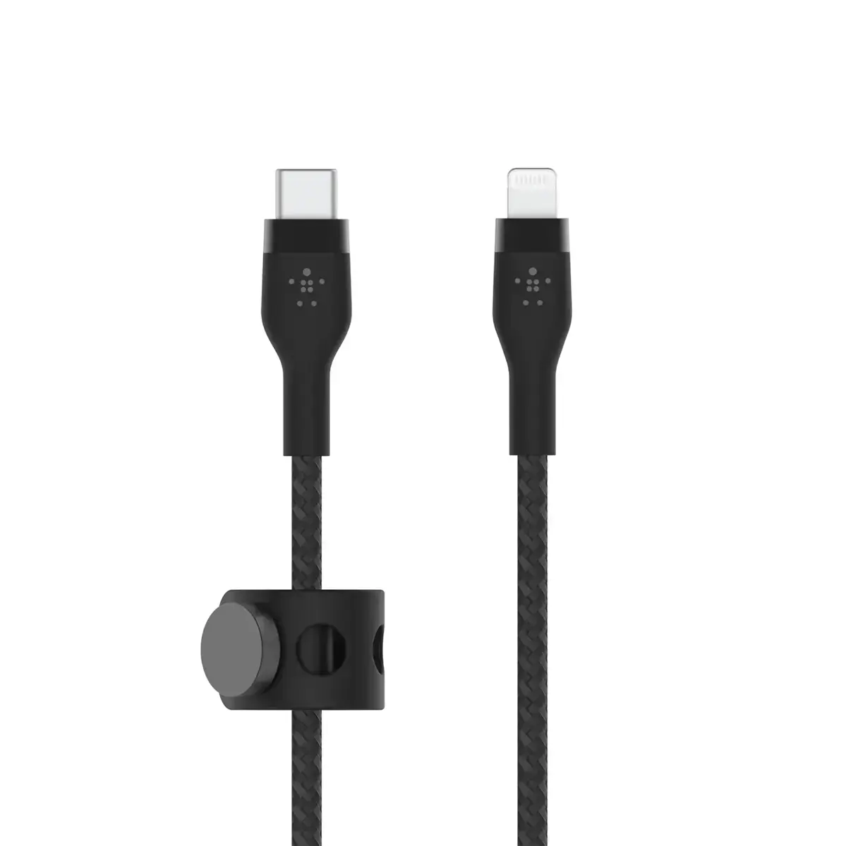 Кабель з ремінцем на магніті Belkin BoostCharge Pro Flex USB-C Cable with Lightning Connector 1m Black (CAA011bt1MBK)